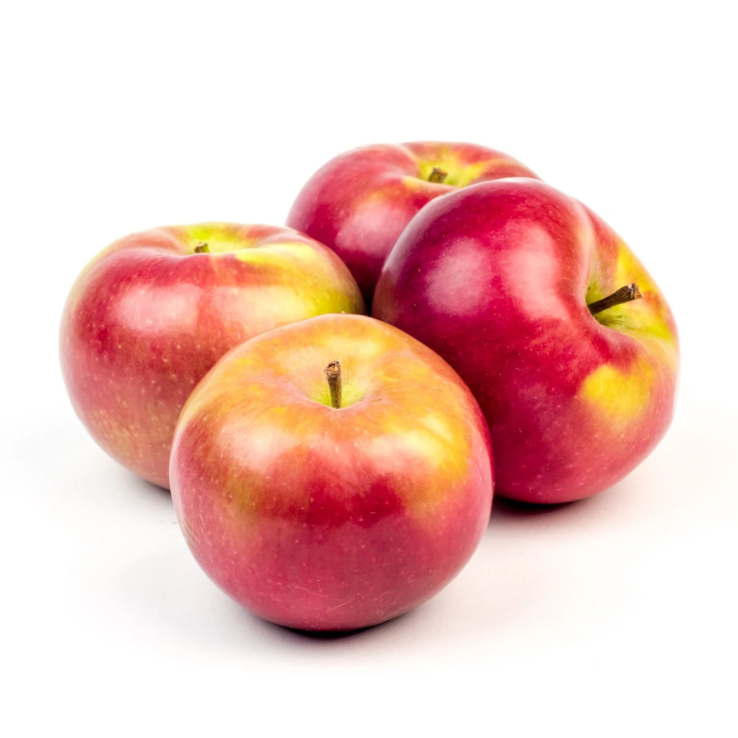 Pomme rouge sur fond blanc